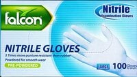 Generic Falcon Nitrile Gloves - Made In Malaysia - High Quality - Pre-Powdered &ndash; Blue - Large Size &ndash; 100/Pack By Nice.Store.Uae