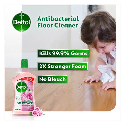 Dettol Antibacterial Power Floor Cleaner , Rose Fragrance, 900 ml