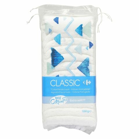 Carrefour Classic Precut Cleansing Cotton White 100g