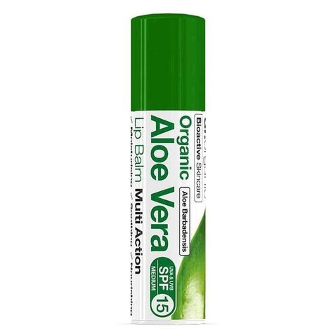 Dr. Organic Bioactive Skincare Aloe Vera Lip Balm SPF15 Green 5.7ml