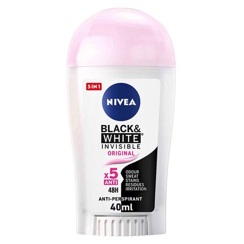 Nivea Black And White Invisible Original Antiperspirant Deodorant Stick Clear 40ml