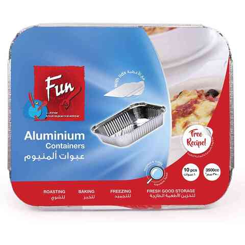 Fun Aluminum Container With Lid  360cc x10
