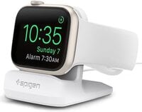 Spigen S350 Stand Designed for Apple Watch Charger Stand Series 7/6/SE/5/4/3/2/1 (45mm,44mm,42mm,41mm,40mm,38mm) Durable TPU with Non-Slip Stable Base - White