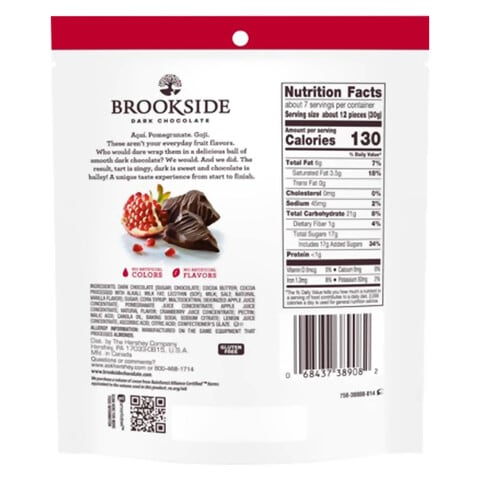 Hershey&#39;s  Brookside Pomegranate Dark Chocolates 198g