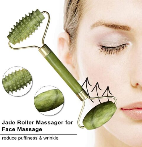 Doreen Jade Roller Massager with Protective Box for Skin Care Face Roller Massage Anti Aging Facial Therapy Anti Wrinkle &amp; Reduce Fine Line Tools for Face Eye Neck（GC151A）