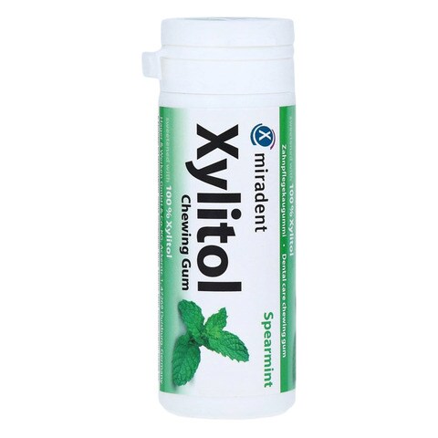Xylitol Miradent Spearmint Chewing Gum 30 Pieces