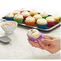 12Pcs/Lot 7Cm Muffin Cupcake Mould Colorful Round Shape Silicone Cupcake Mould Bakeware Maker Mold Tray Baking Cup Liner Molds, Multi Color