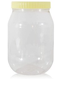 ALSAQER 6-Pieces (4000 ml) Plastic Spice Storage Pet Jar -Sunpet Round Clear Jars with lid-Plastic Transperent Pet Bottles