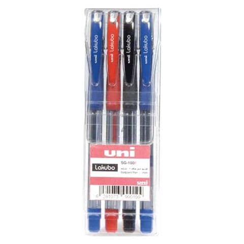 Uni-ball Lakubo Ballpoint Pen SG100 Multicolour 0.7mm 4 PCS
