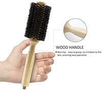 Wooden Round Hair Brush for Hair Styling with Natural Soft Bristle Anti-Static Hair Brush Hairdressing Tools (WB868 - 26)