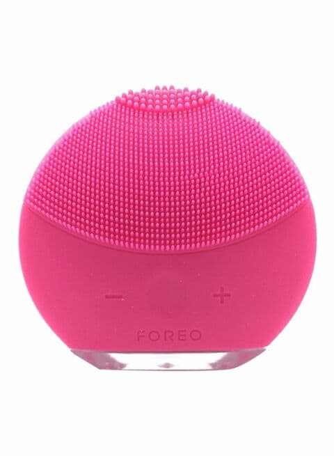 Buy Luna Rechargeable Silicone Brush Facial Skin Massager Rose Red in Saudi Arabia