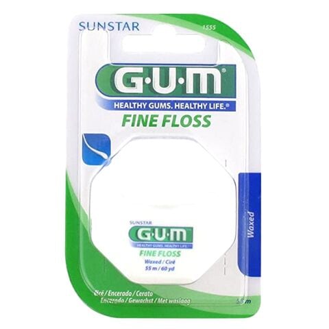 Sunstar Gum Fine Floss Waxed Dental Floss White 55m