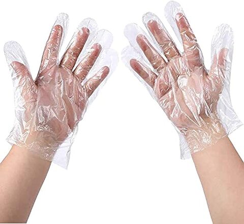 LADWA&reg; Very Thick (16 Microns), 500 Pairs (1000 Pcs) Waterproof Disposable Transparent Hand Gloves for Food Service, Cooking, Cleaning, Hair Coloring, Preparation (500 Pairs, Perfect Size)