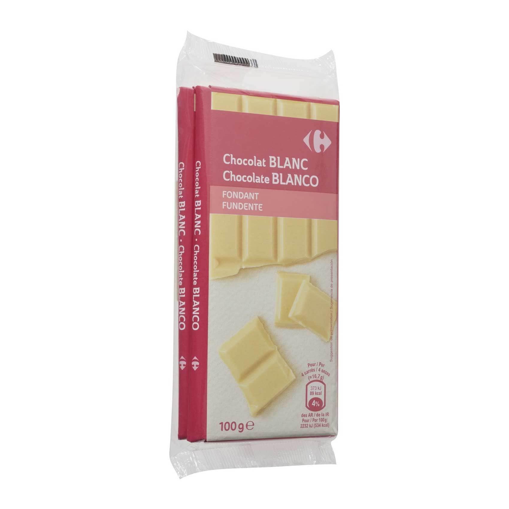 Buy Carrefour Chocolate White Tab 100 Gram 2 Pieces Online Shop Food Cupboard On Carrefour Jordan