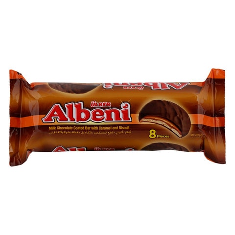 Ulker Albeni Milk Chocolate Coated Bar With Caramel Biscuits 344g