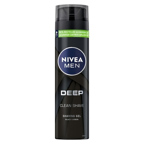 NIVEA MEN Deep Clean Shave Shaving Gel With Anti-Bacterial Black Carbon 200ml