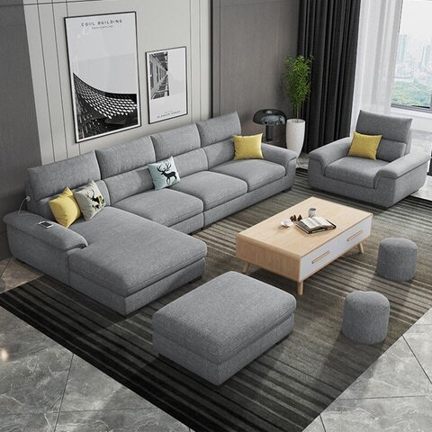 Overstuffed multifunction Wooden frame furniture sofa living room Full set