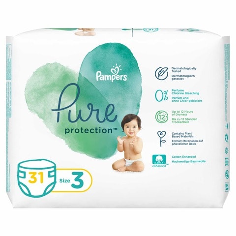 Pampers Pure Protection Dermatologically Tested Diapers Size 3 (6-10kg) 31 Diapers