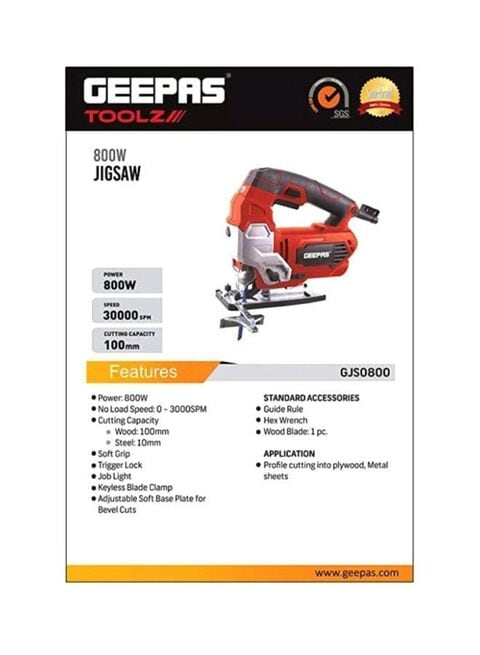 Geepas Professional Jigsaw Machine Orange/Black