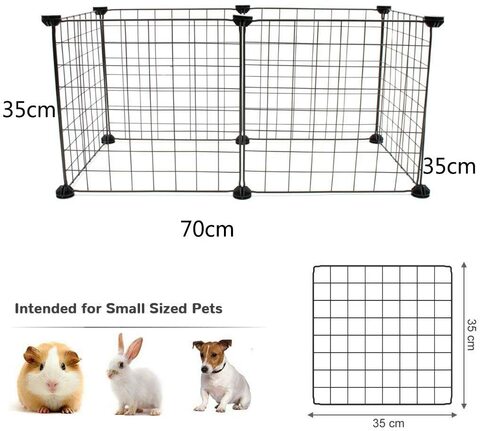 Buy Naor 6 Panels Pet Playpen, Diy Small Animal Cage For Guinea Pigs, Puppy | Pet Products Portable Metal Wire Yard Fence (6 Panels) in UAE