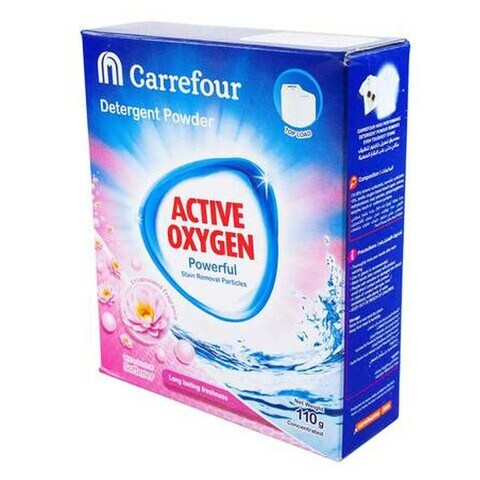 Carrefour Active Oxygen Powerful Detergent Powder With Softener Pink 110g