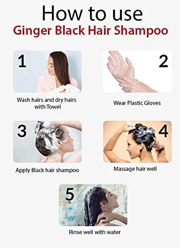 Mokeru Black Hair Dye Shampoo Natural Ginger Fast Cover Gray White In 15 Minutes