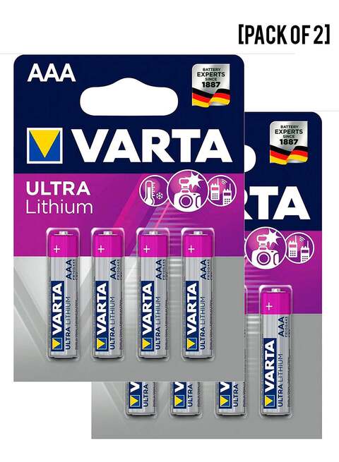 بطاريات Varta Ultra Lithium Micro AAA (4 بطاريات) [عبوة من 4]