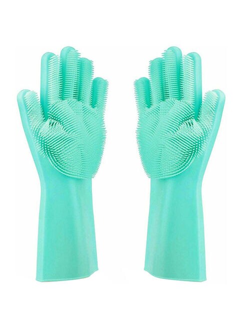 Buy Generic 2-Piece Silicone Cleaning Glove Light Green 190G in Saudi Arabia