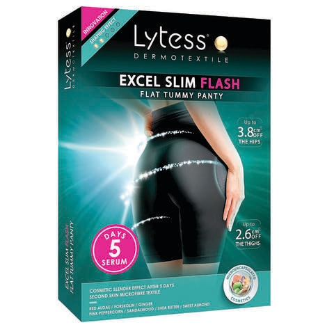 Lytess Excel Slim Flash Flat Tummy Panty  Black , L/XL