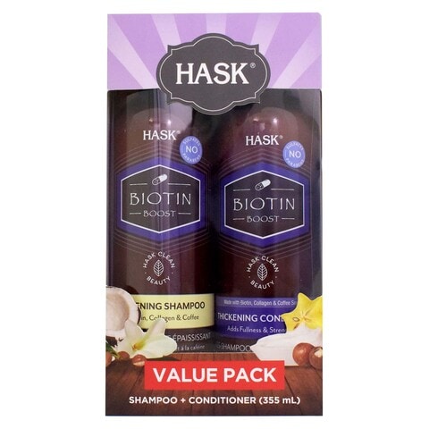 Buy Hask Biotin Boost Thickening Shampoo 355ml With Biotin Boost Thickening Conditioner Multicolour 355ml in UAE