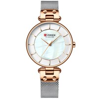 CURREN-Curren Woman Watches Waterproof Alloy Case Stainless Steel Band Quartz Watch Fashion Exquisite Wristwatch