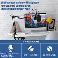 Maono USB Microphone Kit, 192KHZ/24BIT, Plug &amp; Play, AU-A04 Plus USB Computer Cardioid Mic Podcast Condenser Microphone With Professional Sound Chipset For PC Karaoke, YouTube, Gaming Recording