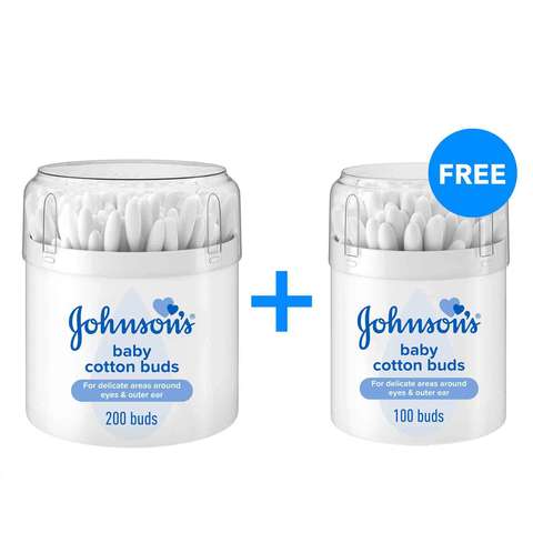 Johnson&#39;s Baby Pure Cotton 200 Buds + 100Buds