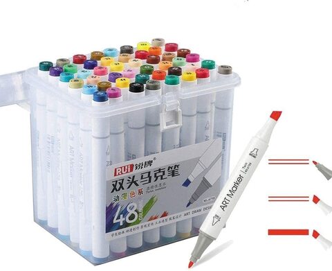 Buy Generic 48 Colors Alcohol Markers Dual Tips Permanent Marker