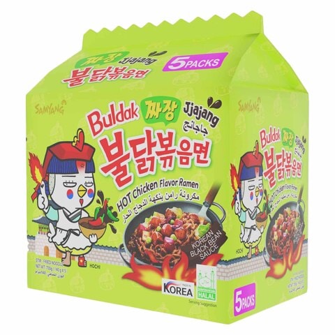 Samyang Buldak Jjajang Hot Chicken Flavour Ramen 140g Pack of 5