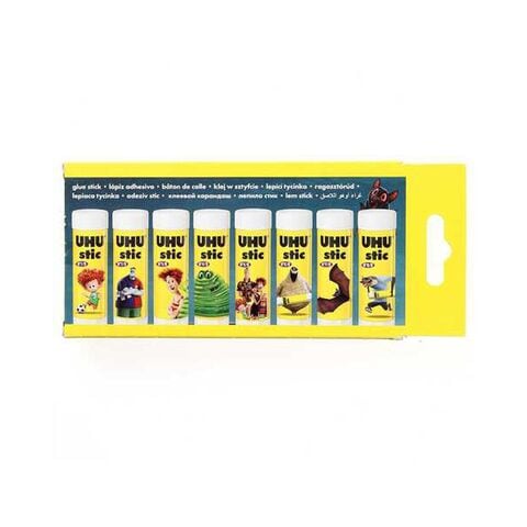 UHU Glue Stick Multicolour 8.2g Pack of 8