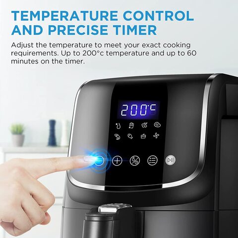 Midea 3.5L Air Fryer 1500W With Dual Cyclone Rapid Hot Air Technology For Frying, Grilling, Broiling, Roasting, Baking &amp; Toasting, Timer Up To 60 Minutes &amp; Temperature Control Up To 200&deg;C, MFCN35C2