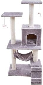 Buy Generic Meetion Multi-Level Cat Tree With Condo, Kittens Activity Tower With Scratching Posts, Kitty Pet Play House With Hanging Ball in UAE