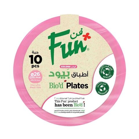 Fun Bio Plates 26Cm Blush Pinknbsp10Pc