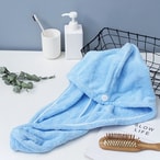 اشتري Decdeal - Microfiber Bath Towel Wrap Quick Drying Towel Cap Hat Soft Water Absorbent Hair Towel Wrap Shower Cap with Button for Women Lady Girl Curly Long Wet Hair في الامارات