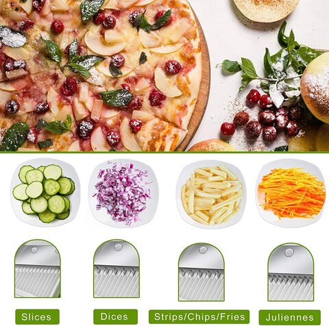 WUCHT】Easy Vegetable Cutter Multifunction slicer Safe Mandoline Veggie  Dicer Slicer French Fry 万能切菜器 Pemotong Sayur