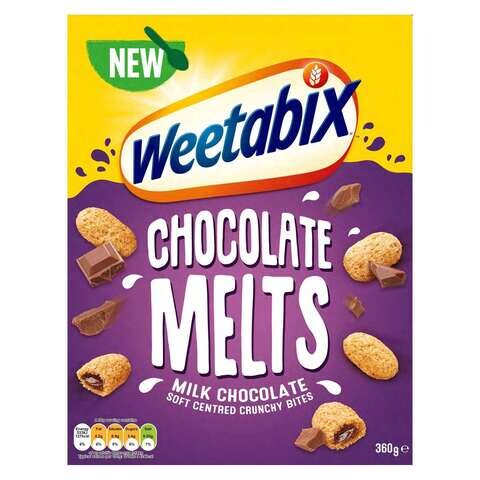 Weetabix Chocolate Melts Milk Chocolate Soft Centered Crunchy Bites 360g