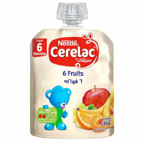 Nestle Cerelac Fruits Puree Pouch 6 Fruits 90g