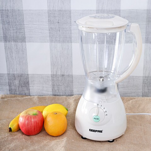 Geepas 2 in 1 Plastic Jar Blender with StainlessSteel Blade 400W - 1.5L