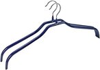 اشتري Wenko Shaped Hangers Slim 41 - Set Of 2 Clothes Hangers, With Anti-Slip Coating, Chrome Plated Metal, 42 X 19 X 1 cm, Silver Shiny في الامارات