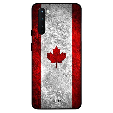 Theodor OnePlus Nord Case Cover Canada Flag Flexible Silicone Cover