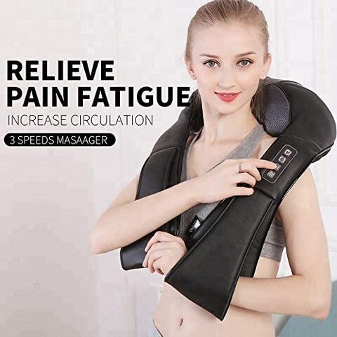 Asinhe Wearable Neck Shoulder Massager, Deep Tissue Shiatsu Back Massagers  with Heat for Pain Relief, Electric Human-Hand Kneading Squeeze Muscles