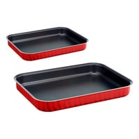 Tefal Tempo Flame Rectangle Oven Dish Set Red 2 PCS