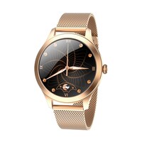 Kingwear-Gold Smart Watch Women Sport Watch with Blood Pressure &amp; Heart Rate Monitor IP68 Waterproof BT Fitness Tracker Compatible with Android iOS Fitness Bracelet Smartwatch