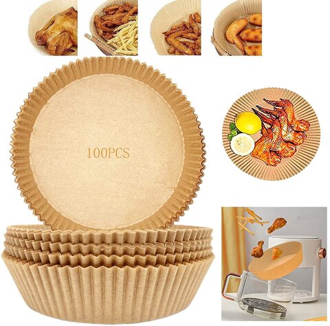 ANTOLE Air Fryer Disposable Paper Liner,100 Pcs Air Fryer Liners,Non-stick for Microwave Frying Pan Paper Plate Paper Bowl